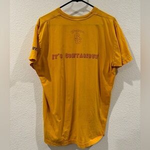 Vintage USC Trojan Fever Coca Cola Yellow Red Basketball T Shirt Men’s Size L